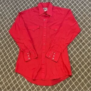 Ely Cattleman Red Button-Down Shirt